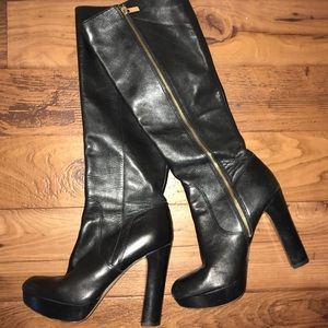 Fall Michael Kors Knee-High Black Leather Boots